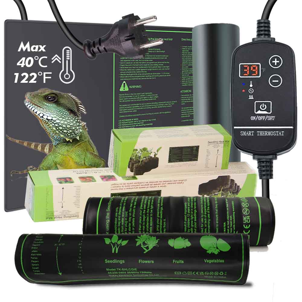 Reptile Heating Mat - 7-100W Plants Heating Pad with 16℃