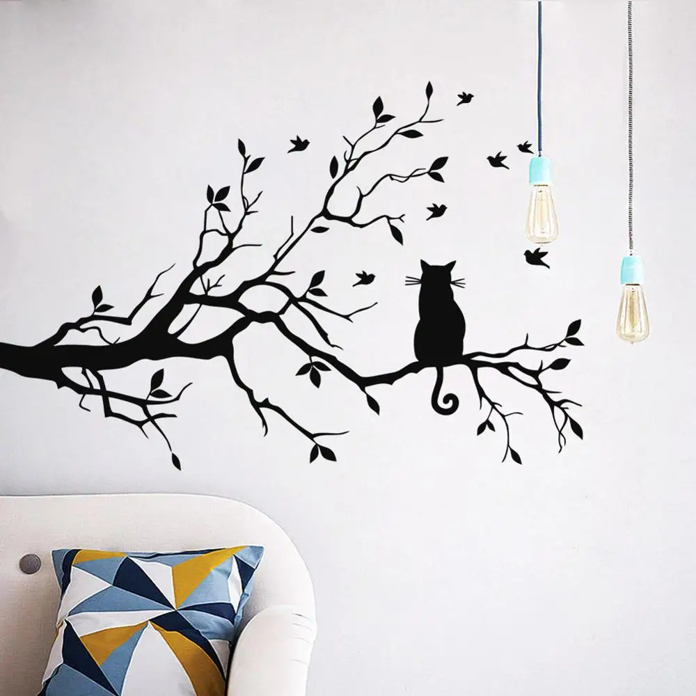 Cat On Tree Branch Wall Sticke - огляд і ціна Cat Window Perch