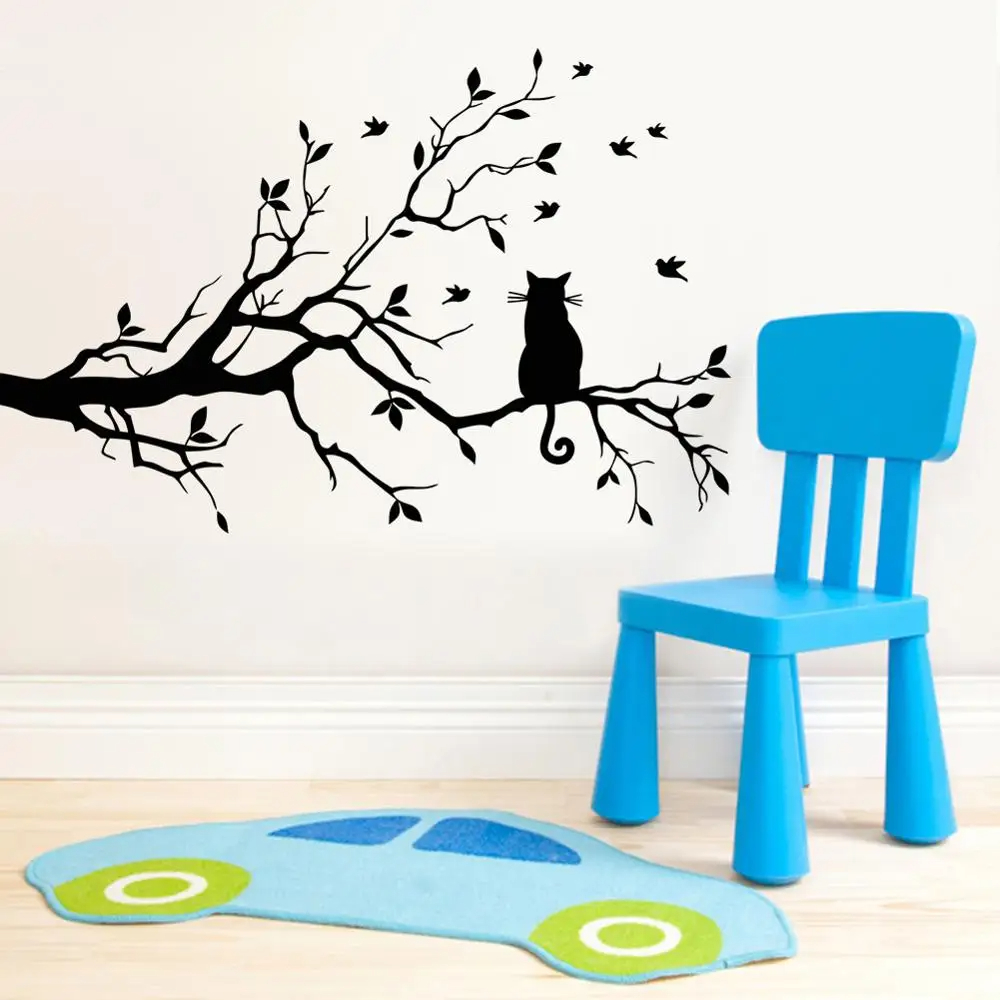 Cat On Tree Branch Wall Sticke - огляд і ціна Cat Window Perch