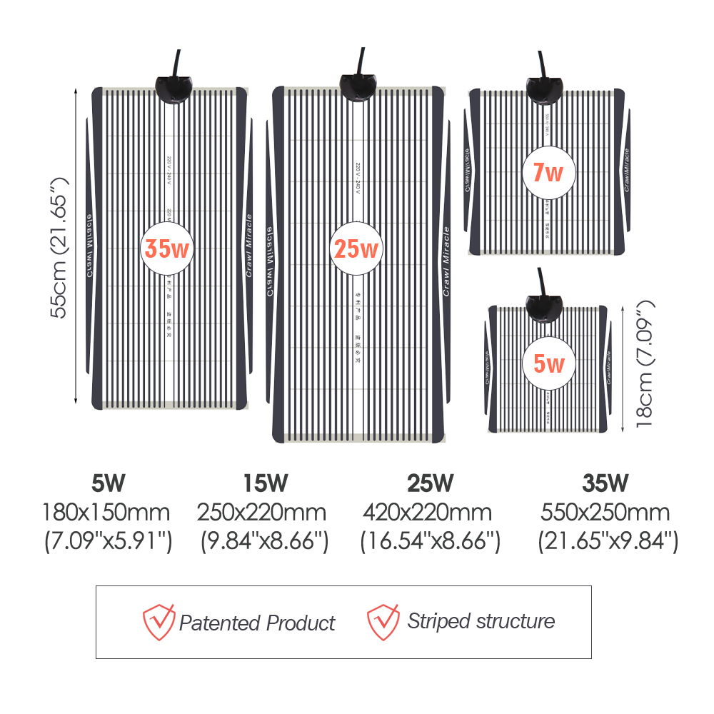 5W 15W 25W 35W Graphene Reptil - огляд і ціна Reptile Heating Mat