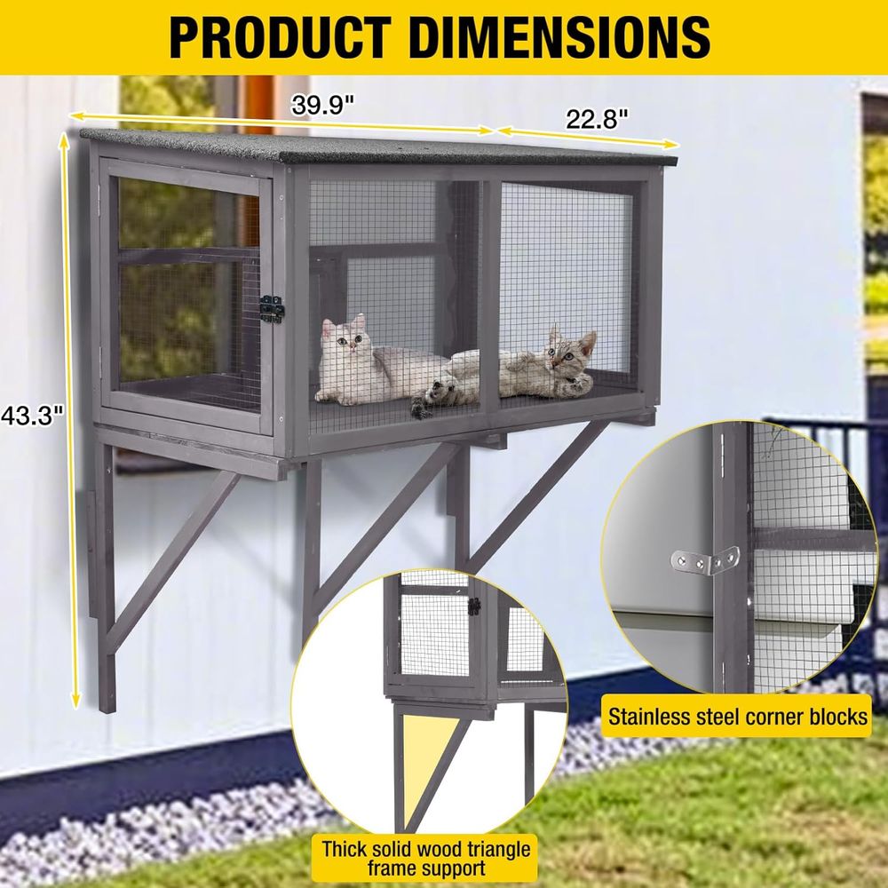 Outdoor Cat Enclosure with Wea - огляд і ціна Cat Window Perch