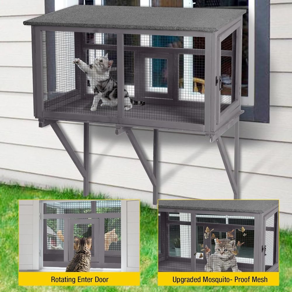 Outdoor Cat Enclosure with Wea - огляд і ціна Cat Window Perch