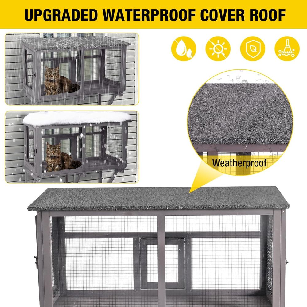 Outdoor Cat Enclosure with Wea - огляд і ціна Cat Window Perch